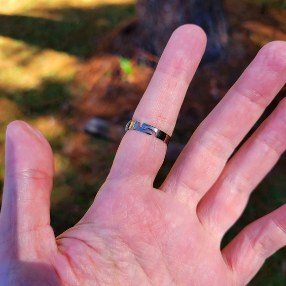 Pleasant Purple Jeweled Flower Silver Ring One Size Fits All - Picture 7 of 10